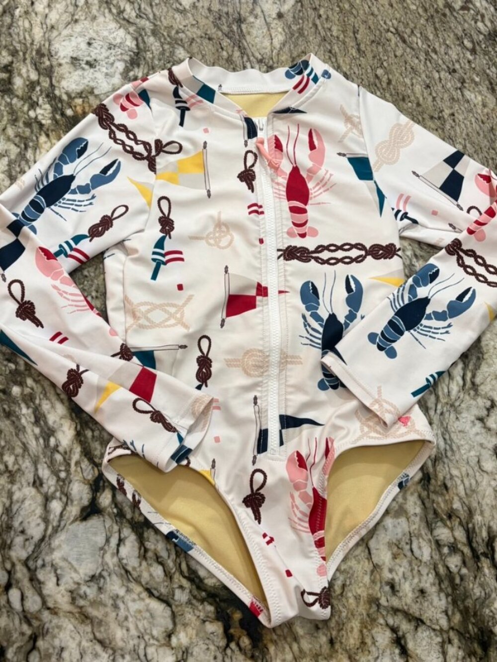 Pink Chicken Long Sleeve Swimsuit Size 8Y